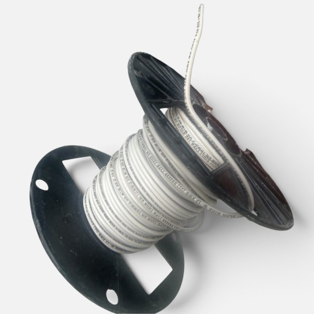 Alan Wire THHN THWN-2 12 AWG Stranded Copper Building Wire White Spool